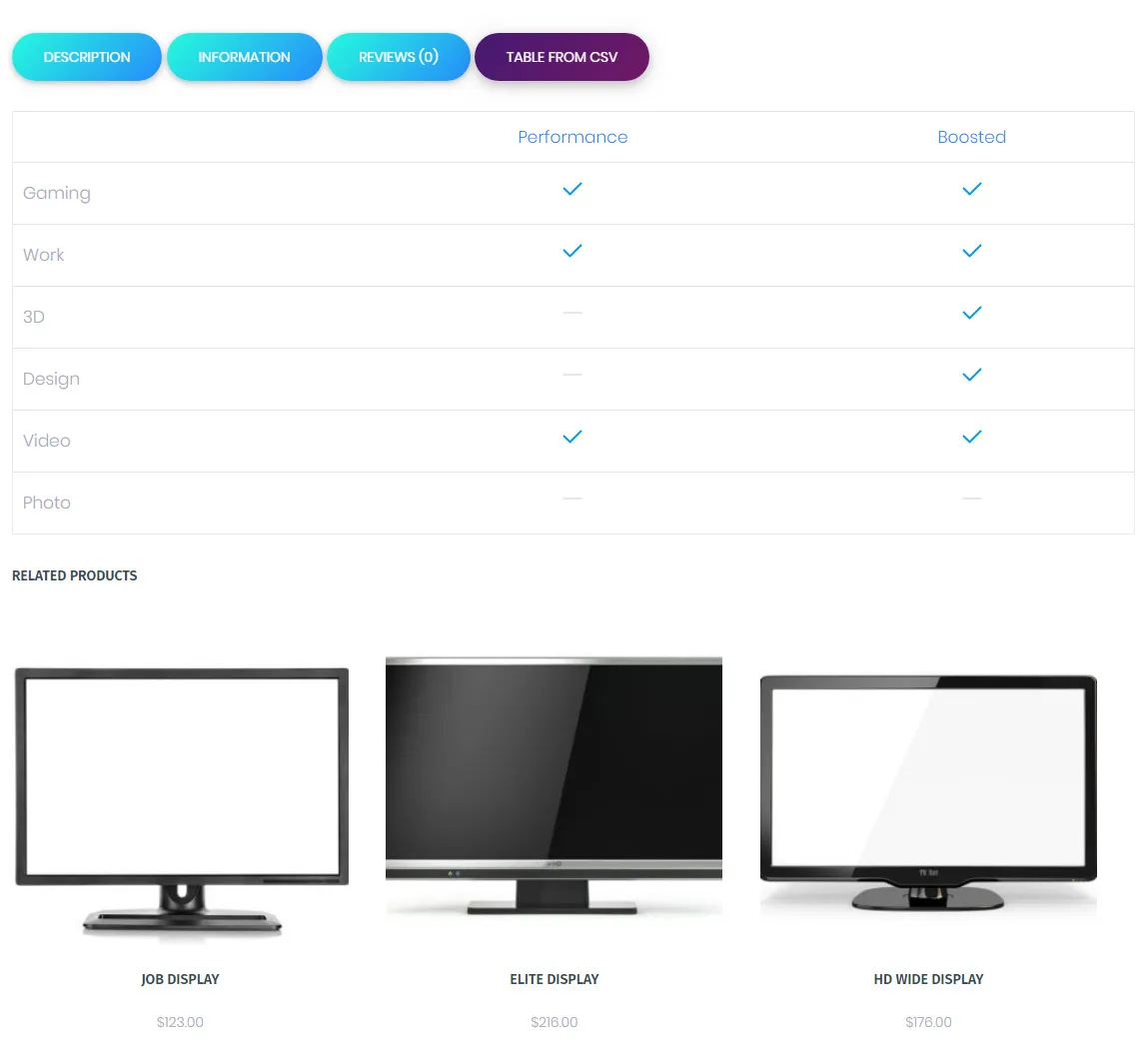 Add Product Tabs for WooCommerce demo 2