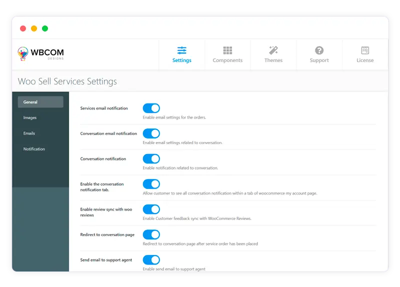 Cài đặt phụ trợ dễ sử dụng