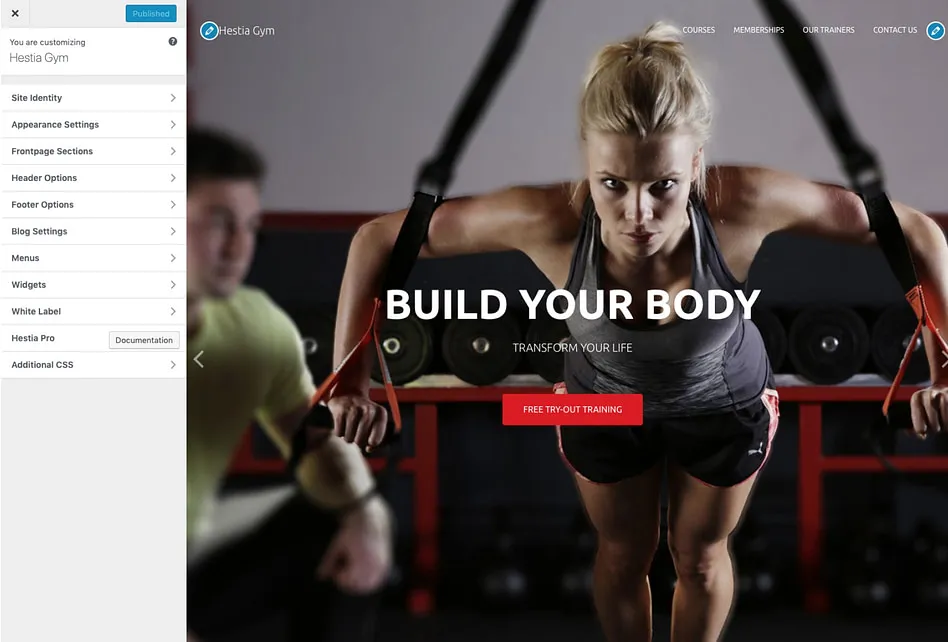 Hestia PRO Kiểm soát hoàn toàn trong Customizer