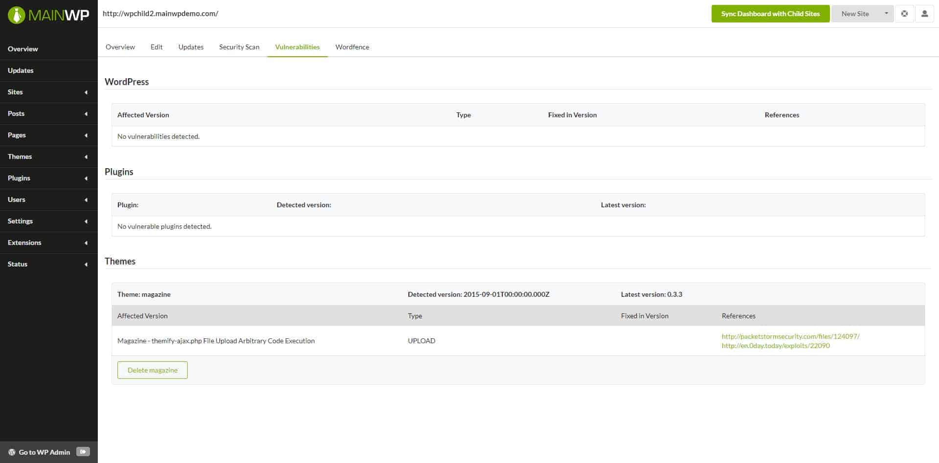 MainWP Vulnerability Checker 3