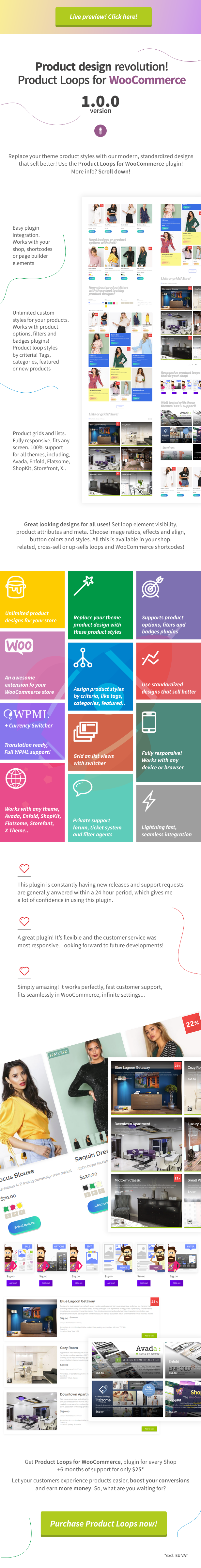 Product Loops for WooCommerce - 100+ Awesome styles and options for your WooCommerce products 1