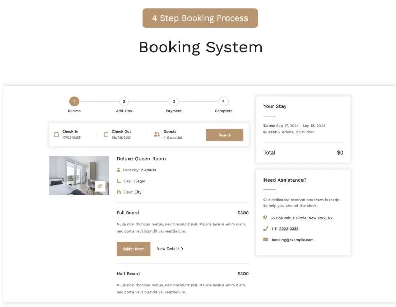 Soho Hotel Booking Calendar WordPress Theme 4