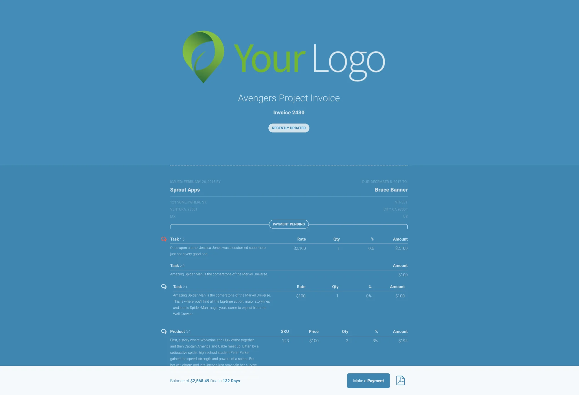 Sprout Invoices Pro demo 1