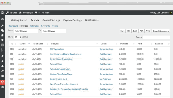 Sprout Invoices Pro demo 5