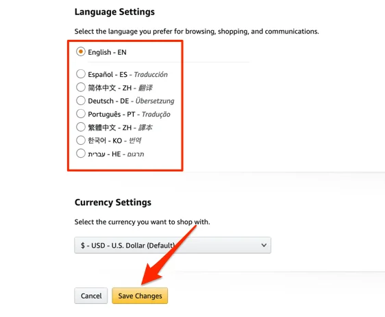 Tại sao Amazon của tôi bằng tiếng Tây Ban Nha? Ngôn ngữ và Quan trọng khác Settings 4 Tại sao Amazon của tôi bằng tiếng Tây Ban Nha? Ngôn ngữ và Quan trọng khác Settings