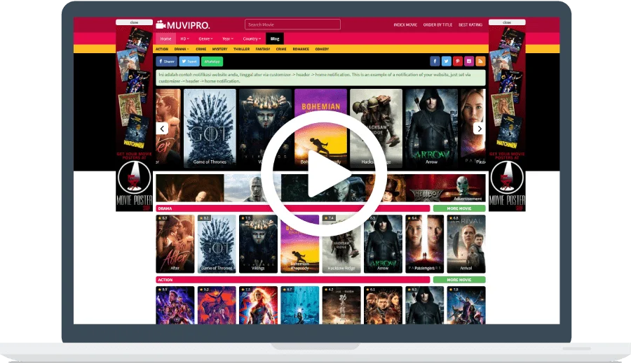 Tính năng Muvipro - Movie WordPress Theme