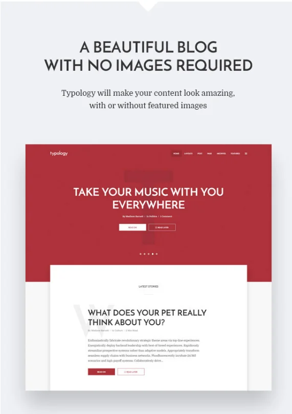 Typology v1.7.3 - Text Based Minimal WordPress Blog Theme
