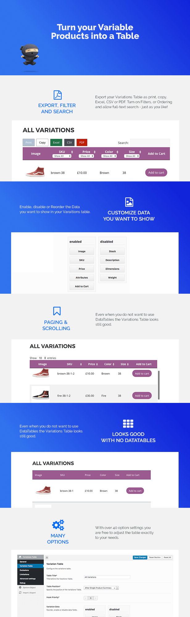 WooCommerce Variations Table 1