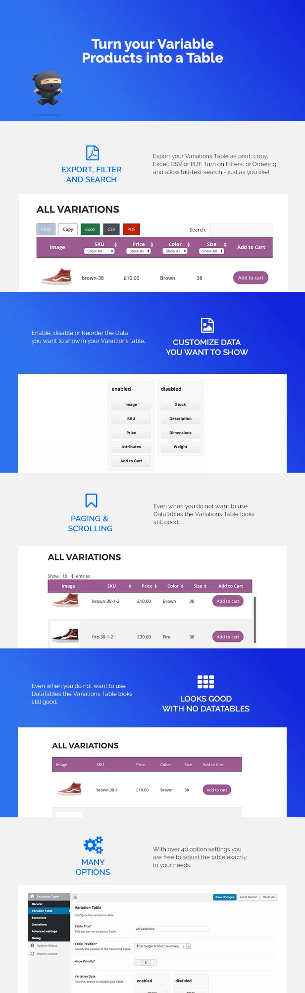WooCommerce Variations Table 1