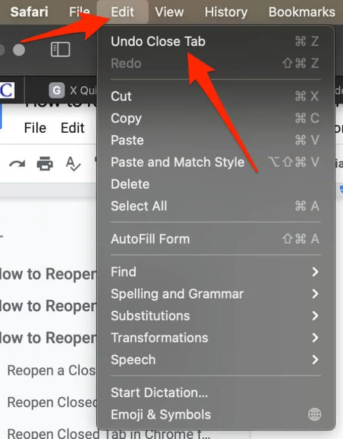 Cách mở lại tab trình duyệt đã đóng trong Chrome, Safari, Edge và Firefox 18 Cách mở lại tab trình duyệt đã đóng trong Chrome, Safari, Edge và Firefox