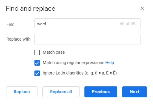 Cách tìm và thay thế các từ trong MS Word và Google Docs 24 Cách tìm và thay thế các từ trong MS Word và Google Docs