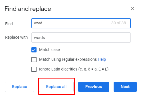 Cách tìm và thay thế các từ trong MS Word và Google Docs 28 Cách tìm và thay thế các từ trong MS Word và Google Docs