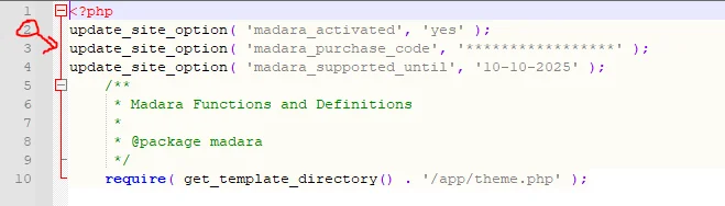 Activate Madara theme