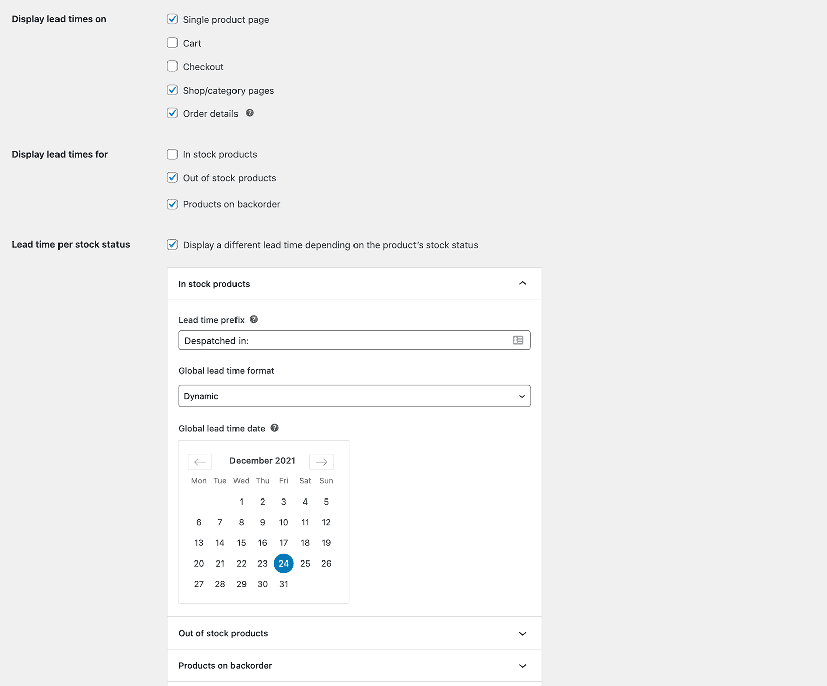 Barn2 Media WooCommerce Lead Time 2