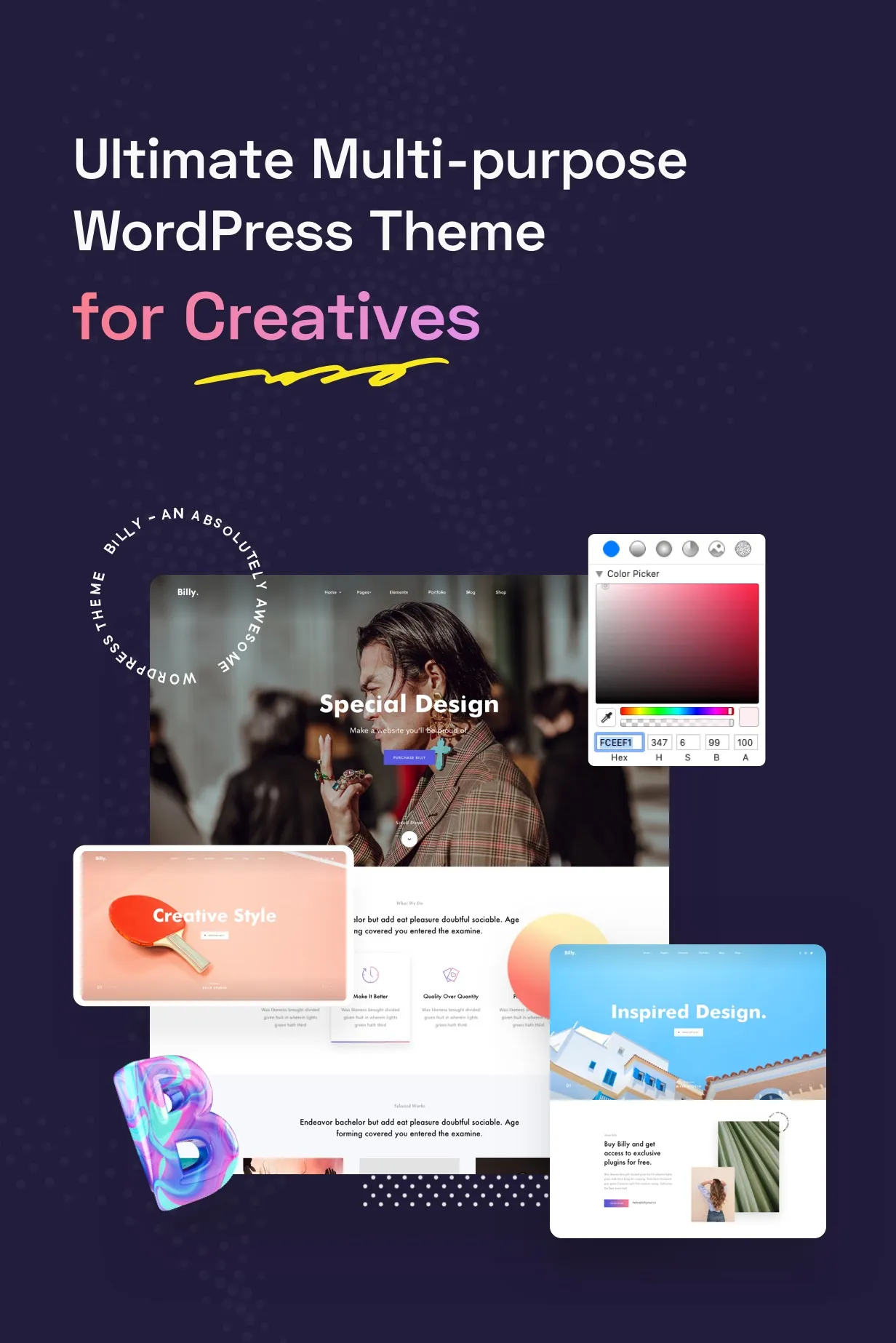 Billey - Creative Portfolio & Agency Elementor WordPress Theme 4