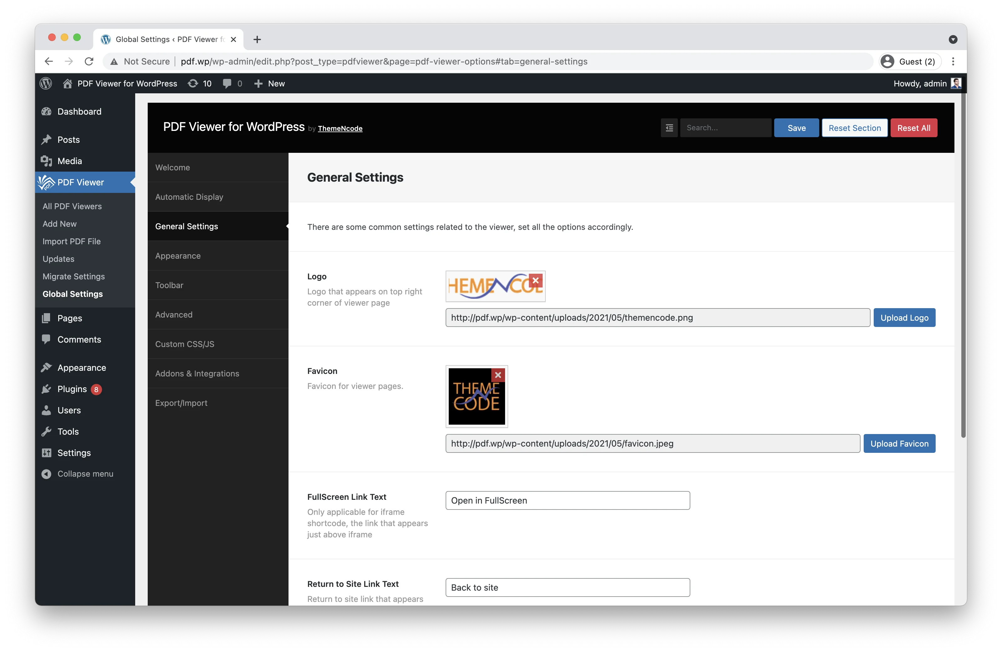 PDF viewer for WordPress 8