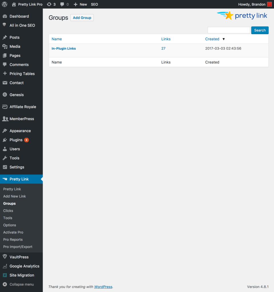 Pretty Links Plugin 3