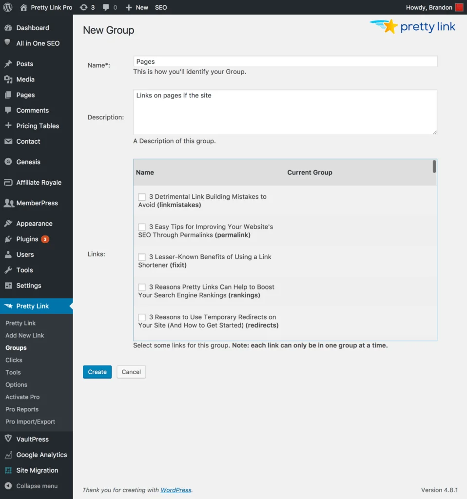 Pretty Links Plugin 4