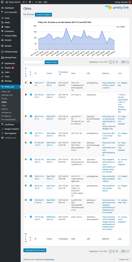Pretty Links Plugin 5