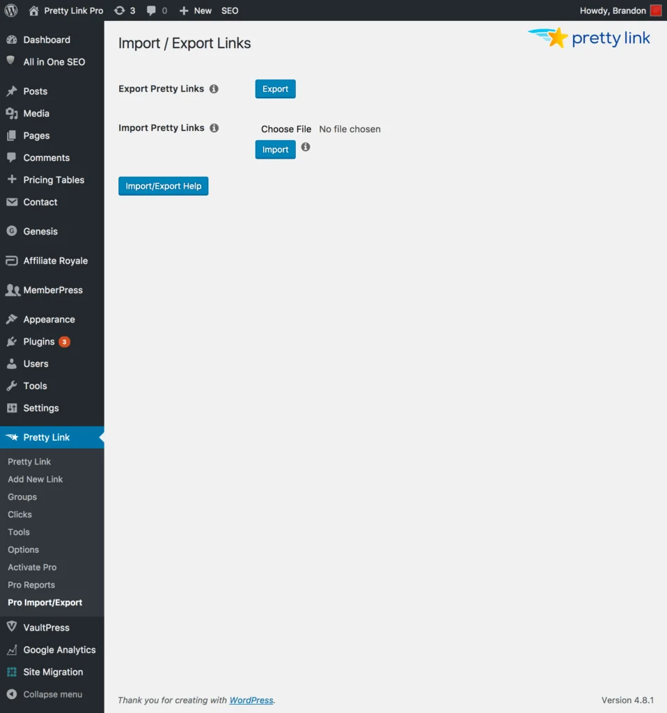 Pretty Links Plugin 8