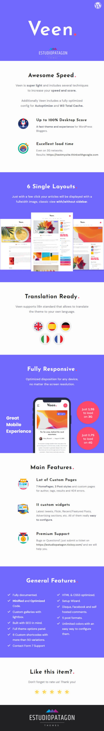 Veen - Minimal & Lightweight Blog for WordPress 2