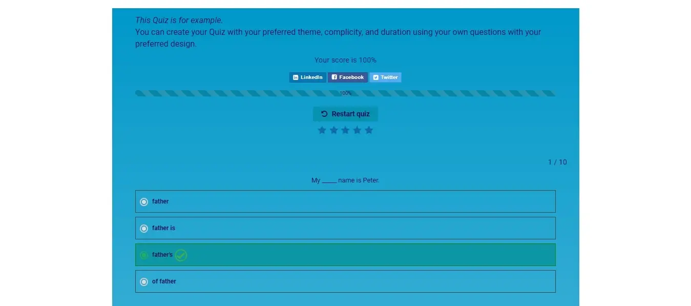 WordPress Quiz Maker Pro Plugin 5