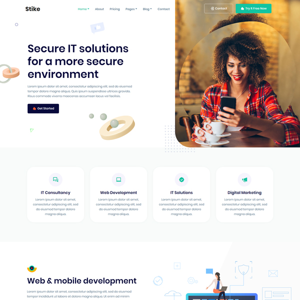 Stike - IT Business Startup Company WordPress Theme 4