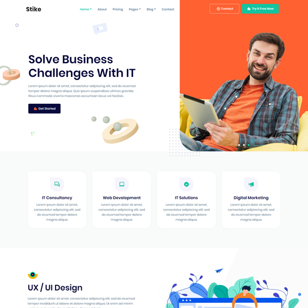 Stike - IT Business Startup Company WordPress Theme 5