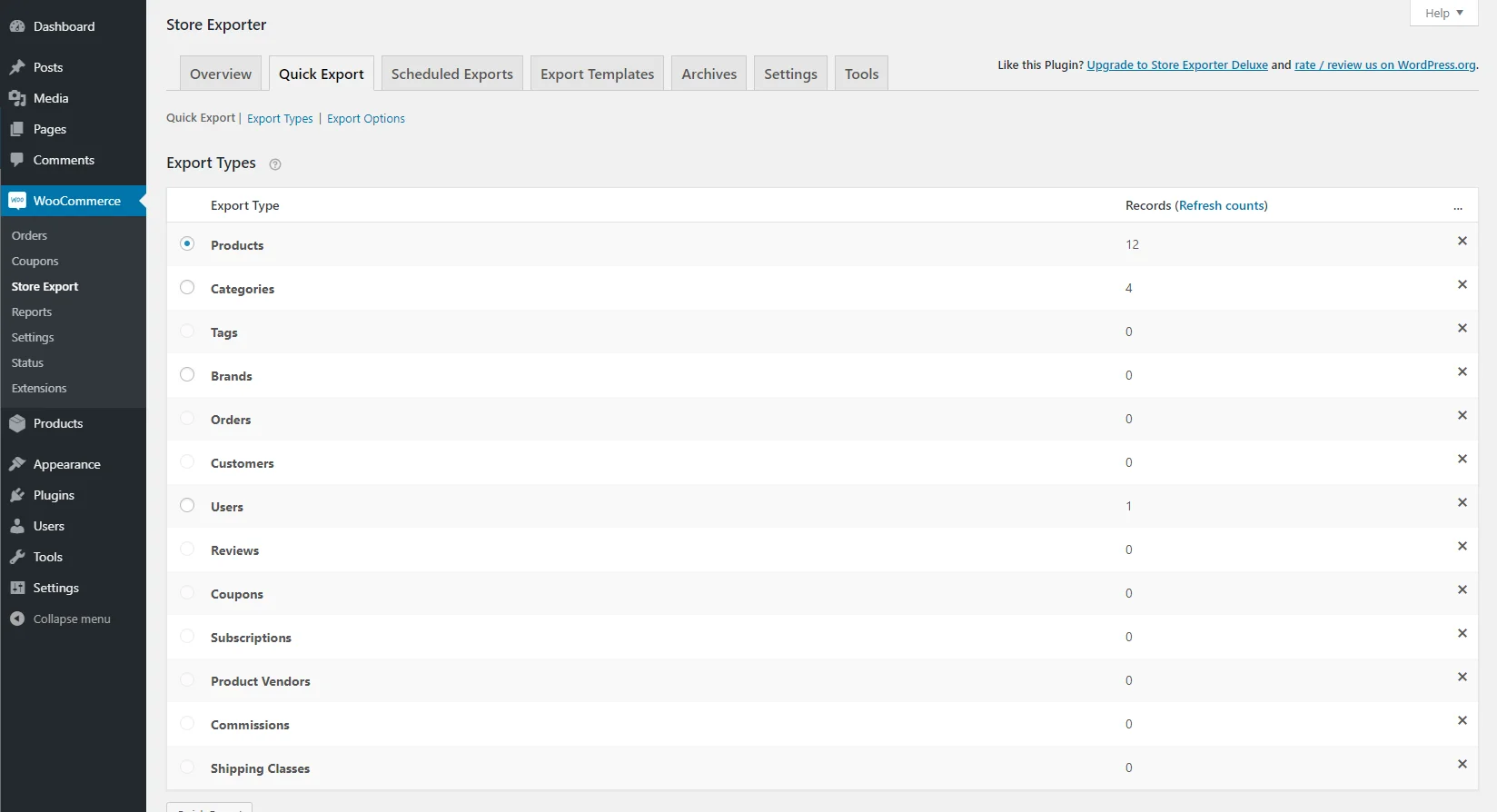 Store Exporter Deluxe for WooCommerce 1