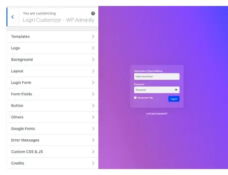 WordPress-login-page-customizer