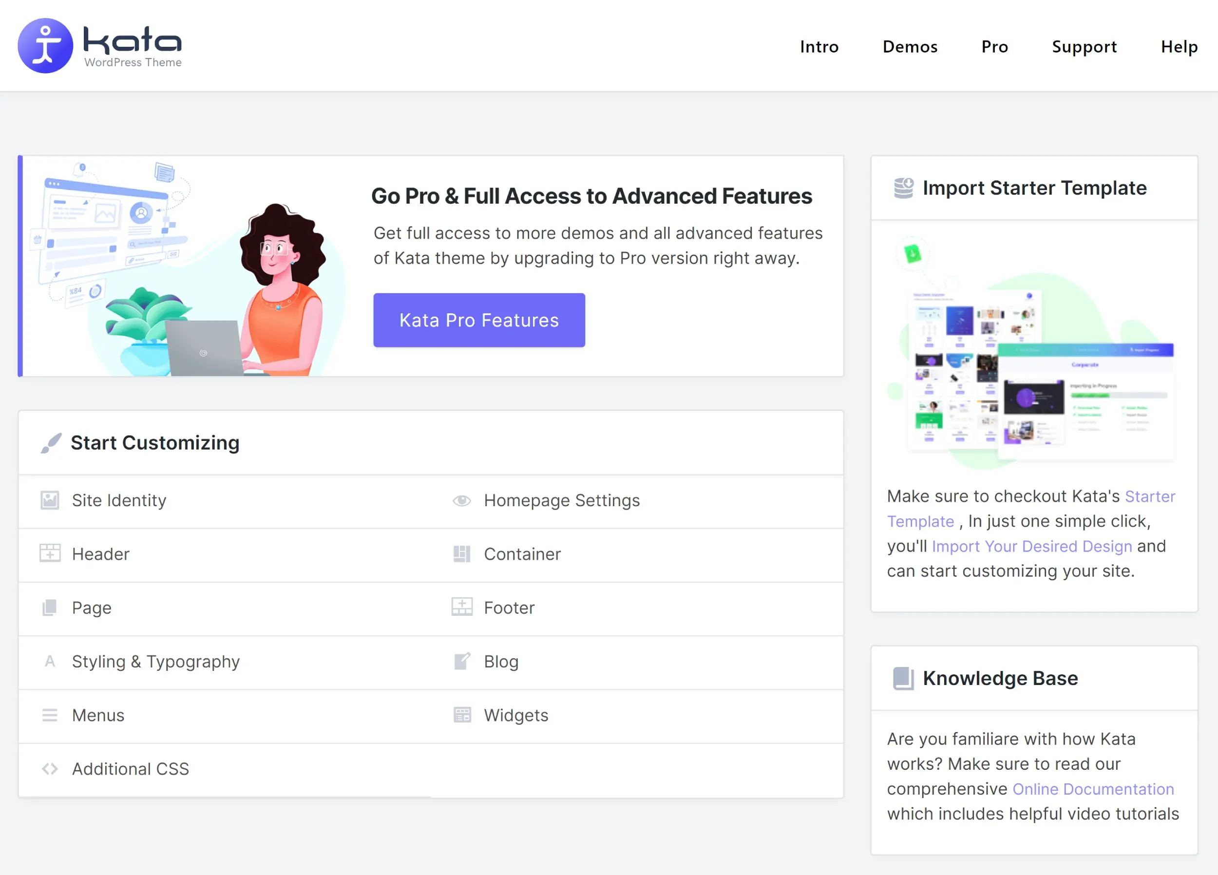 Kata Plus Pro v1.1.10 NULLED - Elementor WordPress Theme 24 Kata Theme Trang Tùy chọn