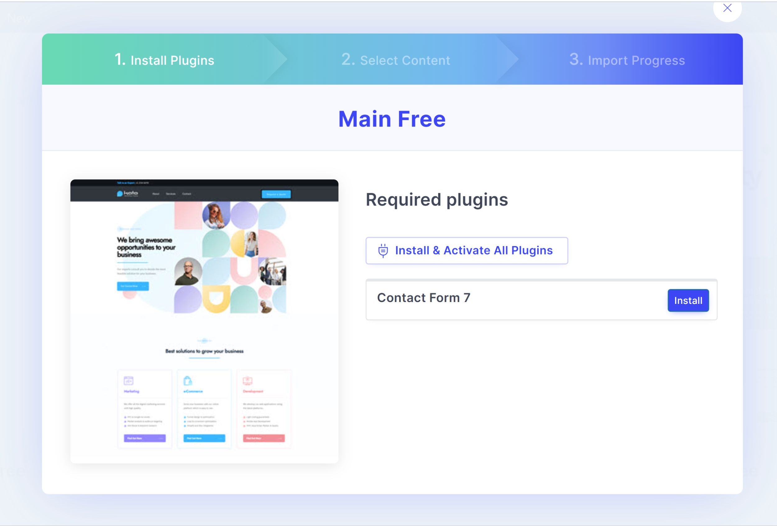 Kata Plus Pro v1.1.10 NULLED - Elementor WordPress Theme 30 Yêu cầu cài đặt Plugins