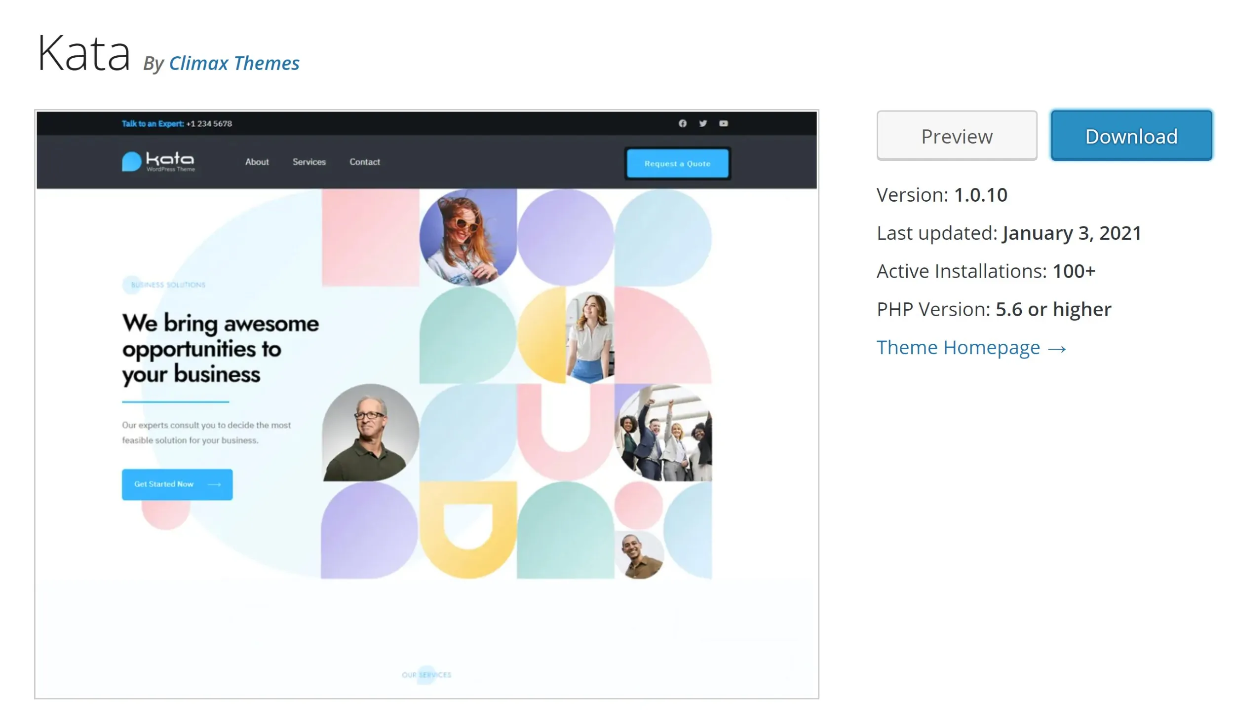 Kata Plus Pro v1.1.10 NULLED - Elementor WordPress Theme 6 Kata Theme trên WordPress.org