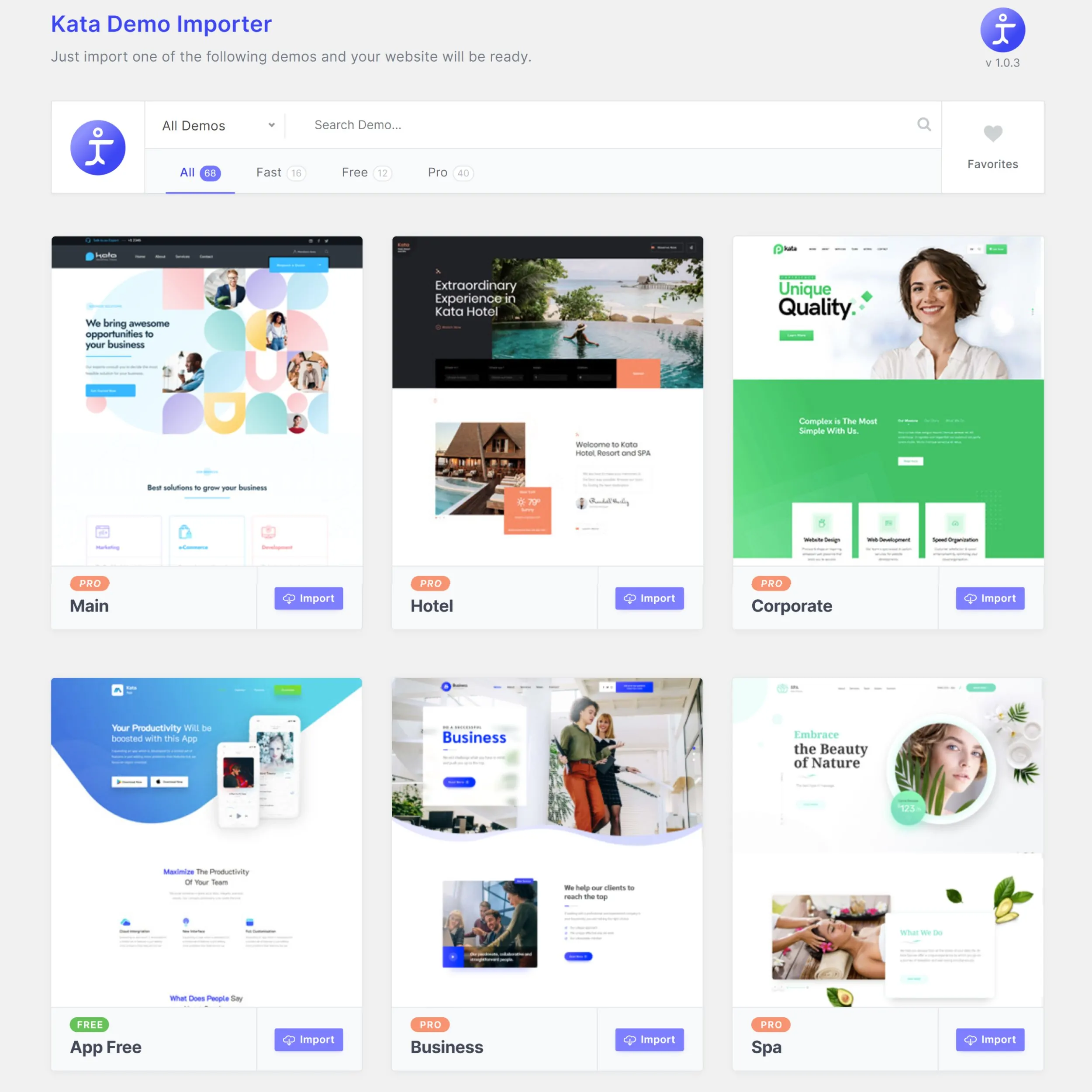 Kata Plus Pro v1.1.10 NULLED - Elementor WordPress Theme 26 Các Theme Trang trình nhập demo