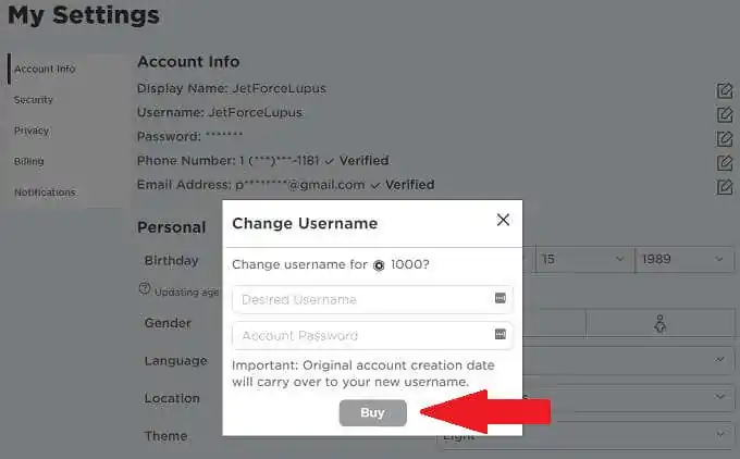 Cách thay đổi tên người dùng hoặc tên hiển thị của bạn trong Roblox 12 Cách thay đổi tên người dùng hoặc tên hiển thị của bạn trong Roblox