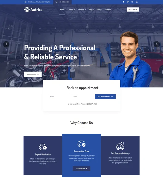 Autrics - Car Services and Auto Mechanic WordPress Theme 2