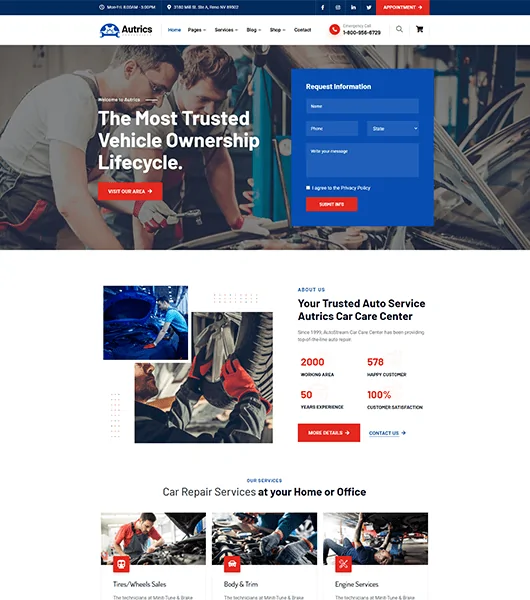 Autrics - Car Services and Auto Mechanic WordPress Theme 3
