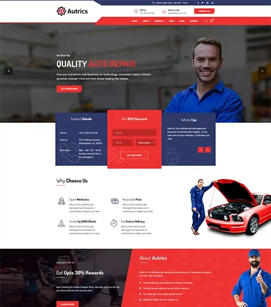 Autrics - Car Services and Auto Mechanic WordPress Theme 4