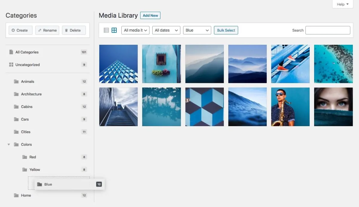 Happy Files Pro v1.7 NULLED - Organize Your WordPress Media Files 4 Giao diện kéo và thả trực quan