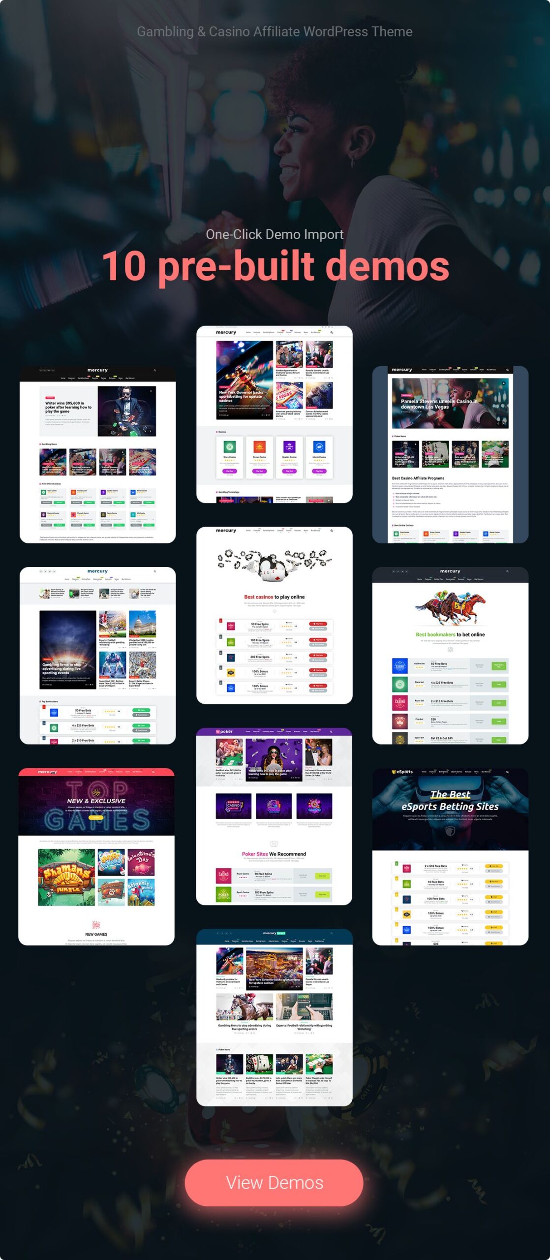 Mercury – Gambling & Casino Affiliate WordPress Theme, News & Reviews 1