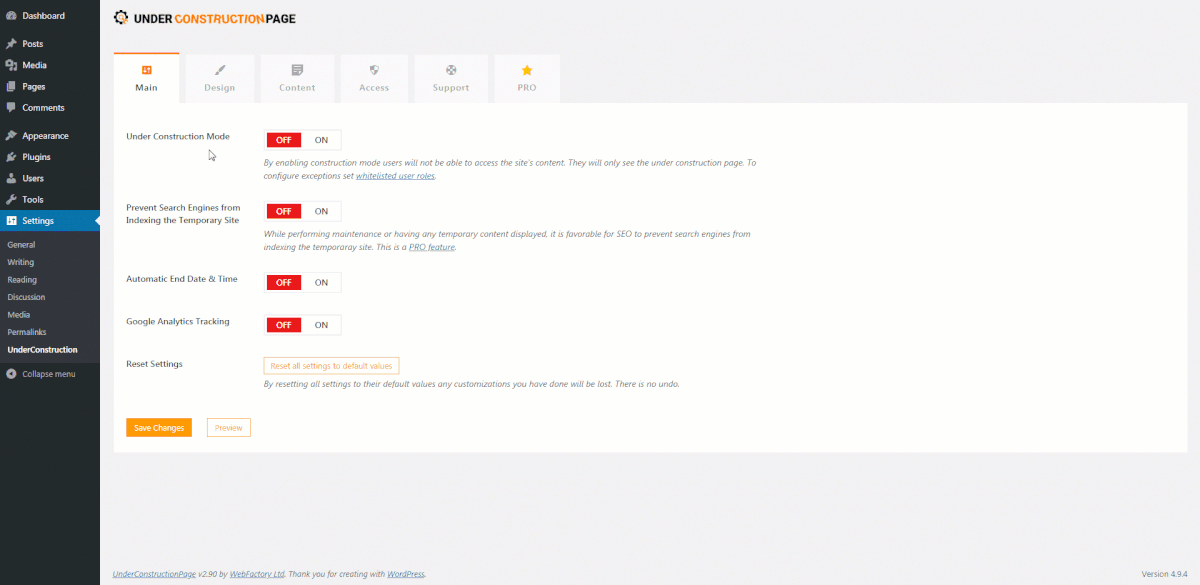 UnderConstructionPage PRO