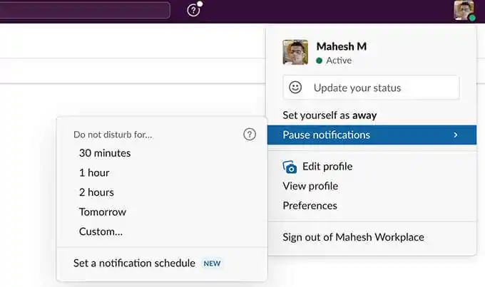 14-slack-do-not-disturb - Mẹo công nghệ trực tuyến Kích hoạt/Tắt chế độ Không làm phiền trong hình ảnh Slack