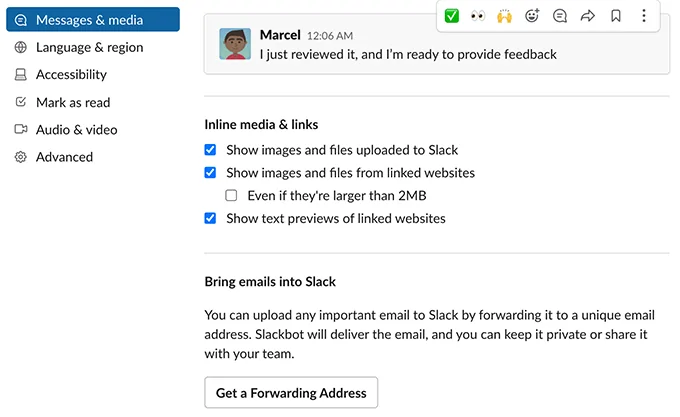 12-slack-chuyển tiếp-địa chỉ email - Mẹo công nghệ trực tuyến Truy cập email trong hình ảnh Slack