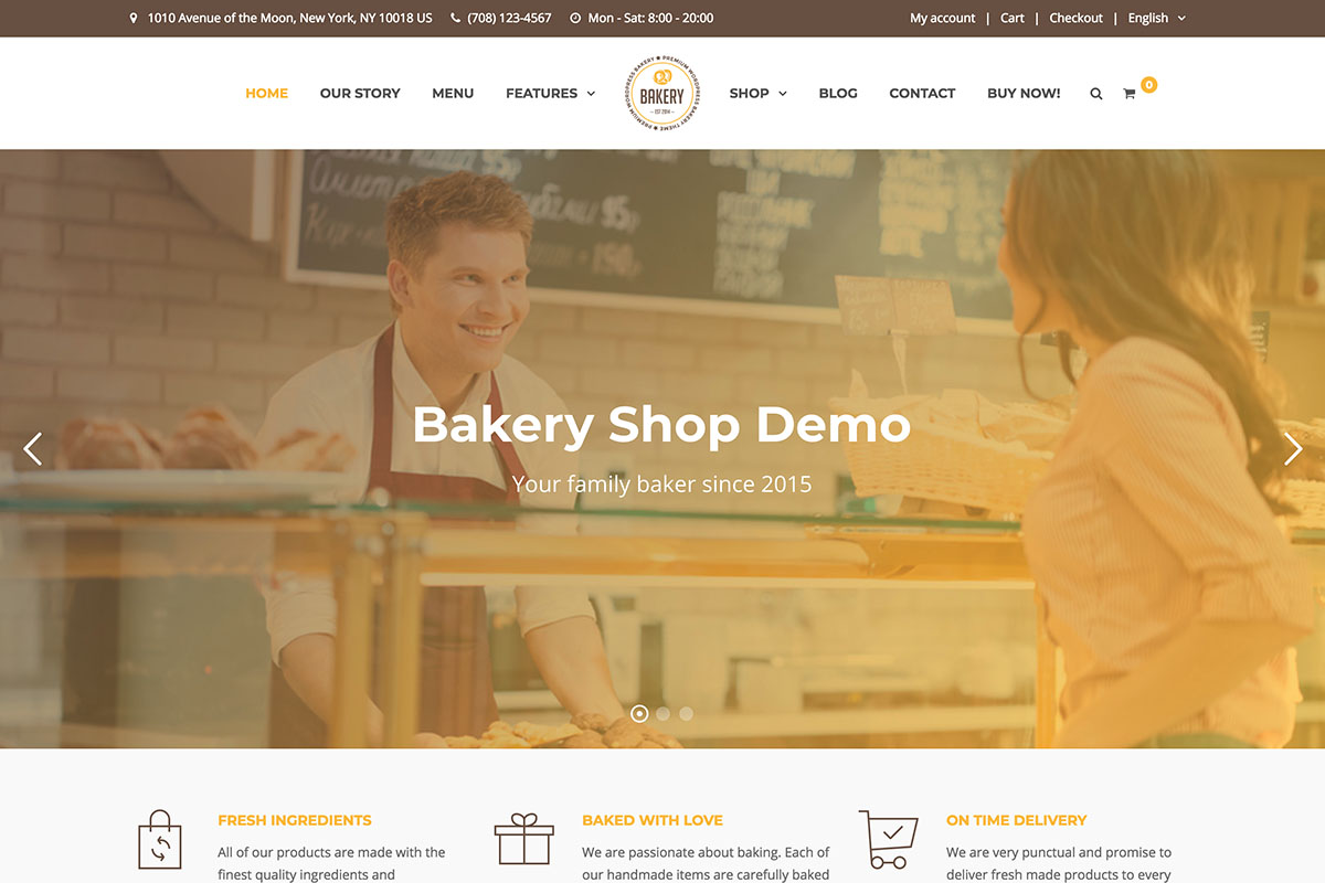 Bakery WordPress Cake & Food Theme 3