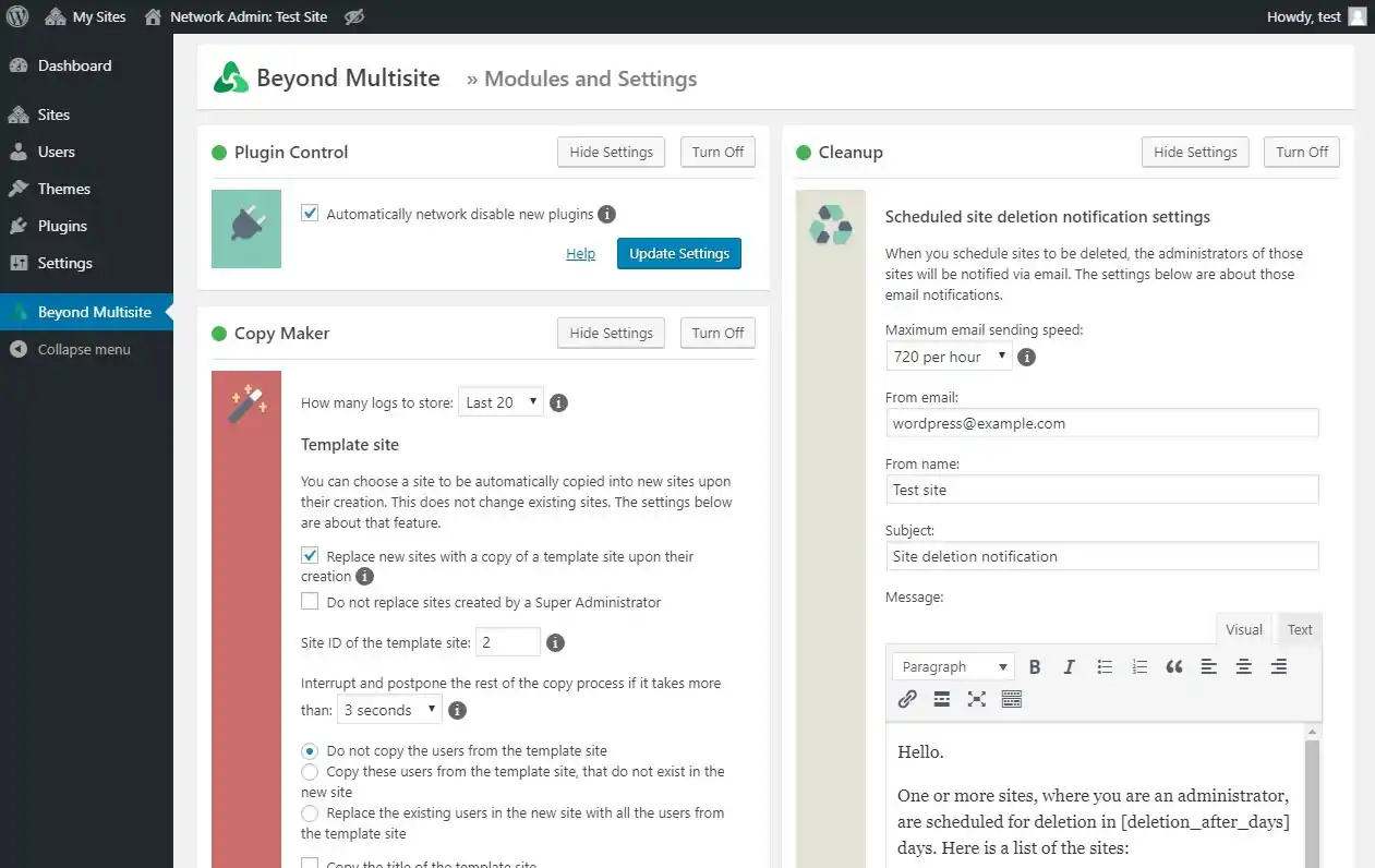 Beyond Multisite - Utilities for WordPress Network Admins 4