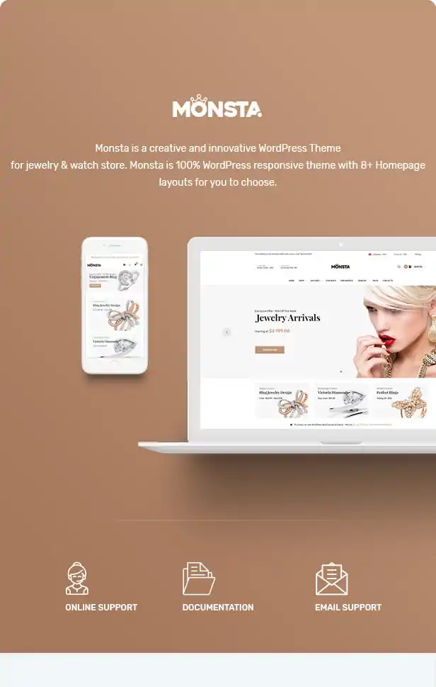 Monsta - Jewelry Theme for WooCommerce WordPress 1