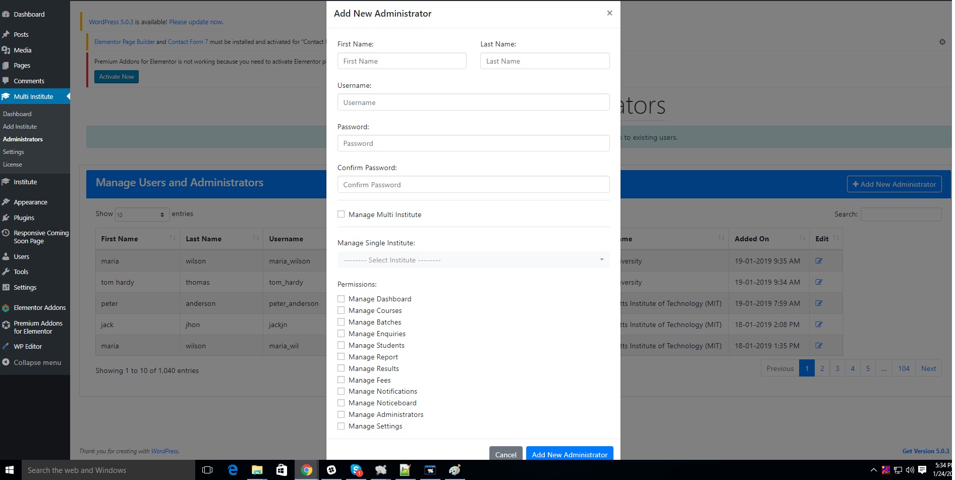 Multi Institute Management - WordPress Plugin 2