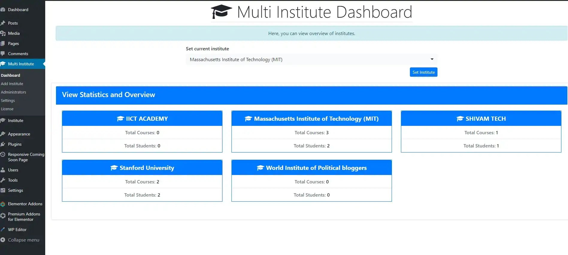 Multi Institute Management v6.2 NULLED - WordPress Plugin 5 Multi Institute Management - WordPress Plugin 5