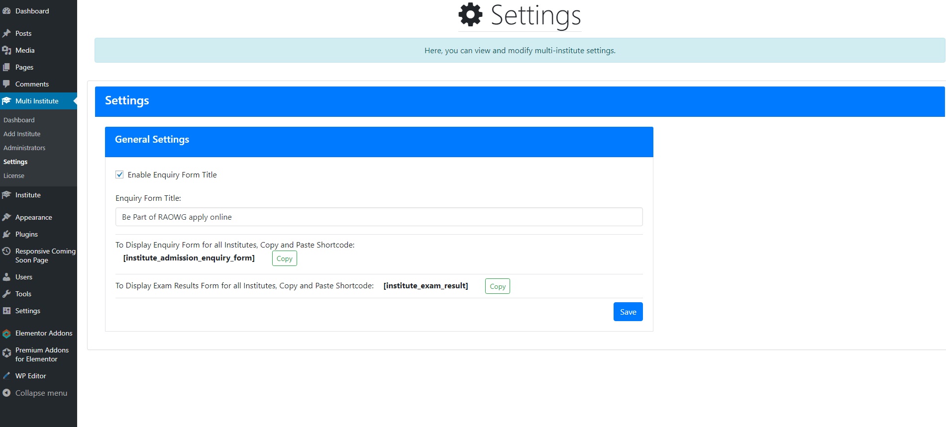Multi Institute Management - WordPress Plugin 6