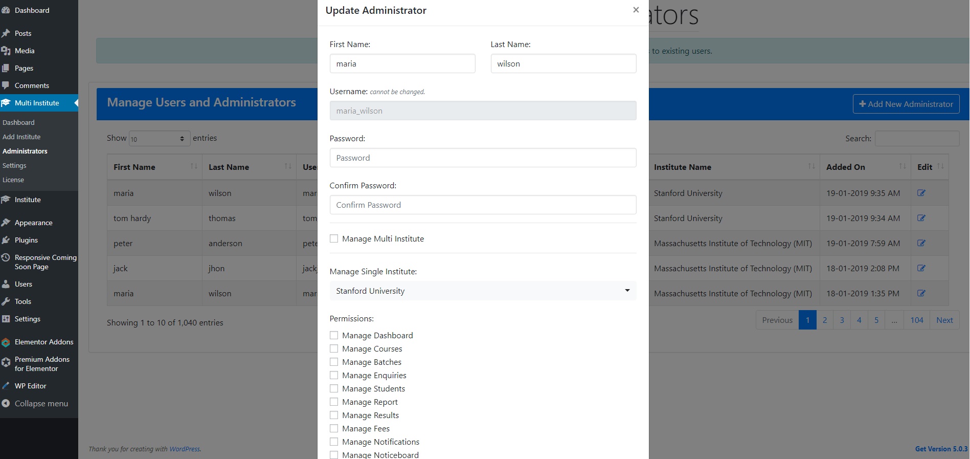 Multi Institute Management - WordPress Plugin 7